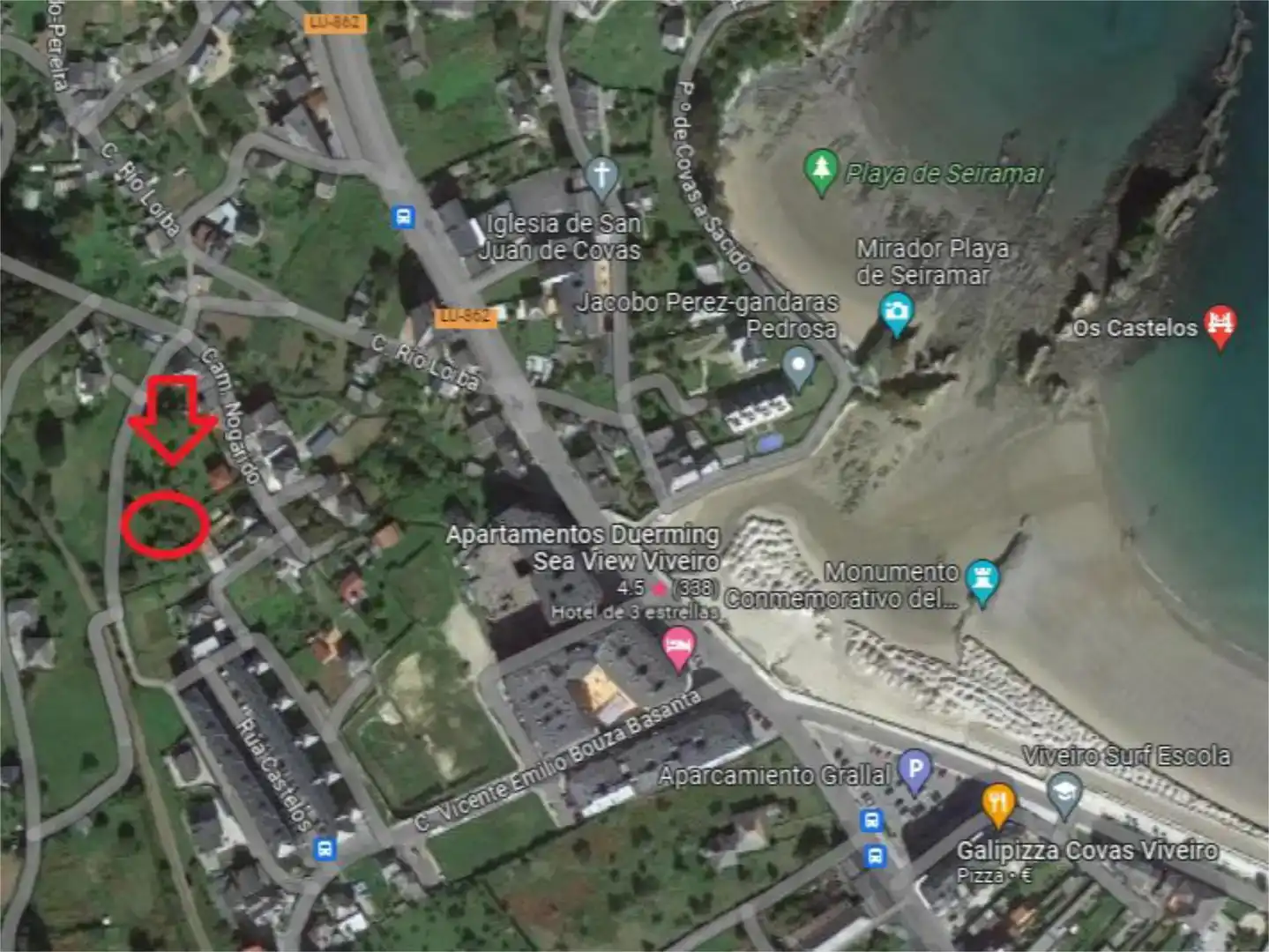 Parkplatz von Grundstücke zum Verkauf in Viveiro