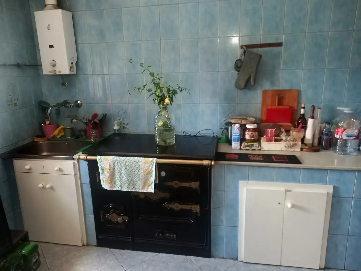 Küche von Einfamilien-Reihenhaus zum Verkauf in Langreo mit Heizung, Parkett und Terrasse