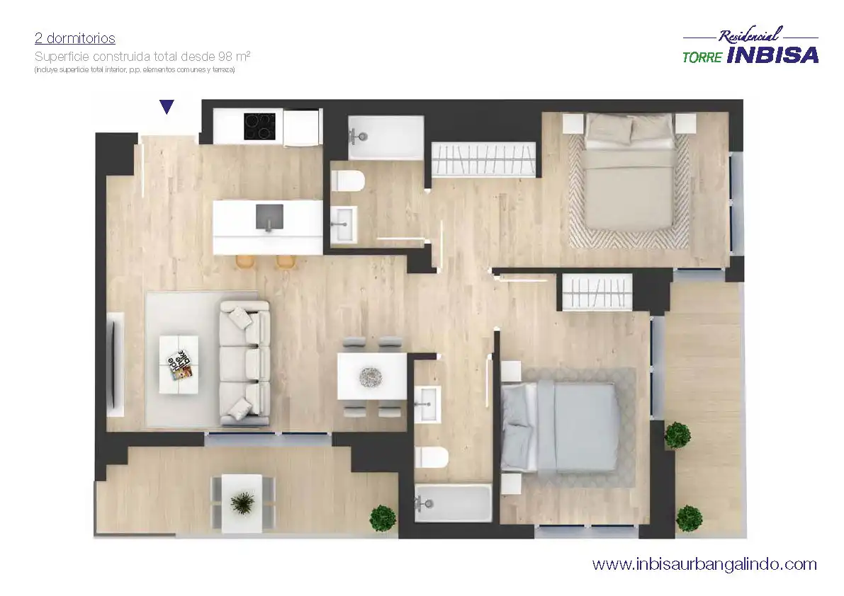 Piso de obra nueva con piscina en venta en Altos Hornos de Vizcaya Hiribidea 15