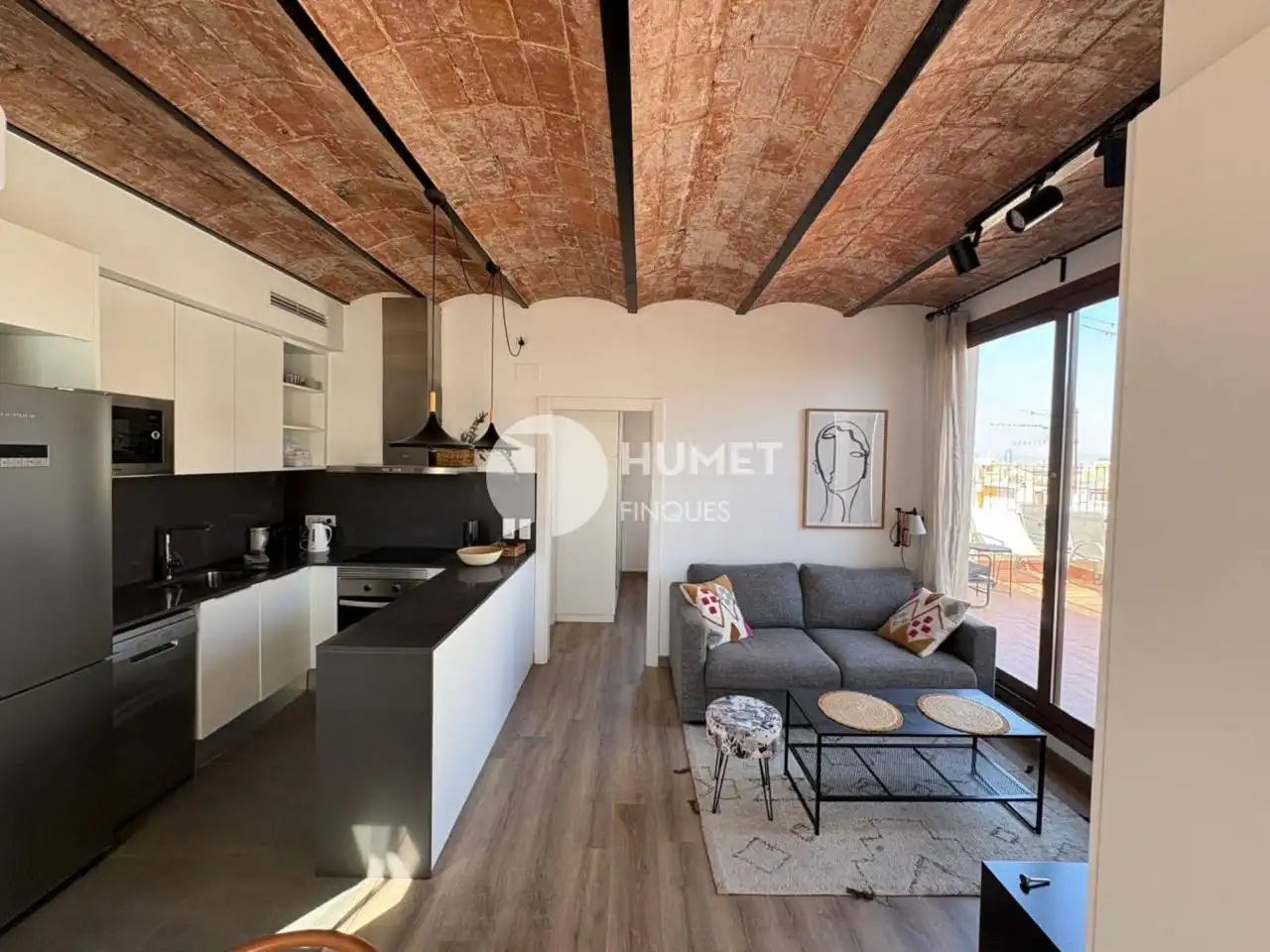 Sala de estar de Ático en venta en Barcelona con Aire acondicionado, Calefacción y Parquet