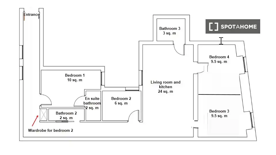 Flat for rent in Madrid  with Air Conditioner, Heating and Furnished
