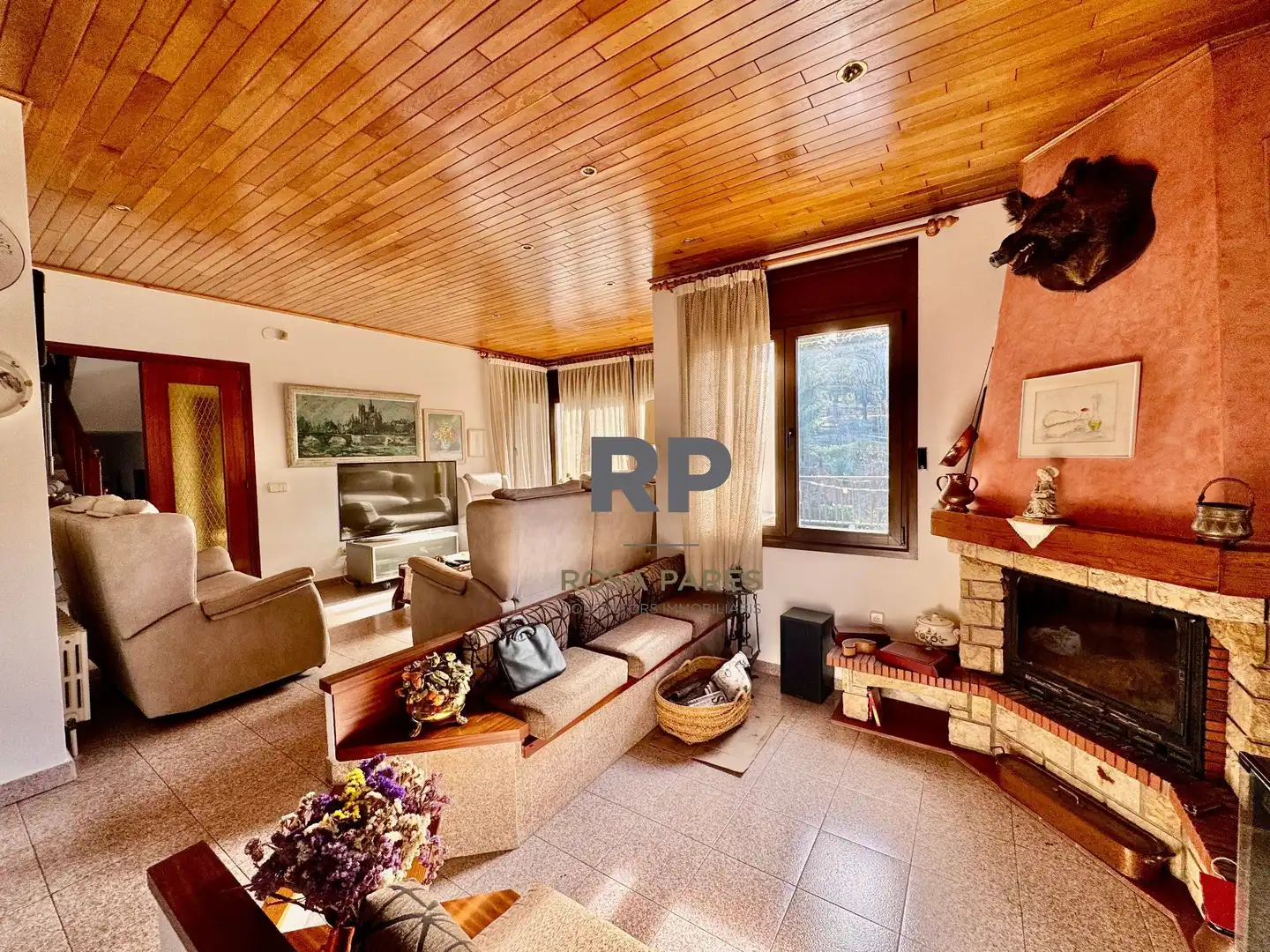 Sala d'estar de Casa o xalet en venda en Aiguafreda amb Jardí privat, Terrassa i Traster