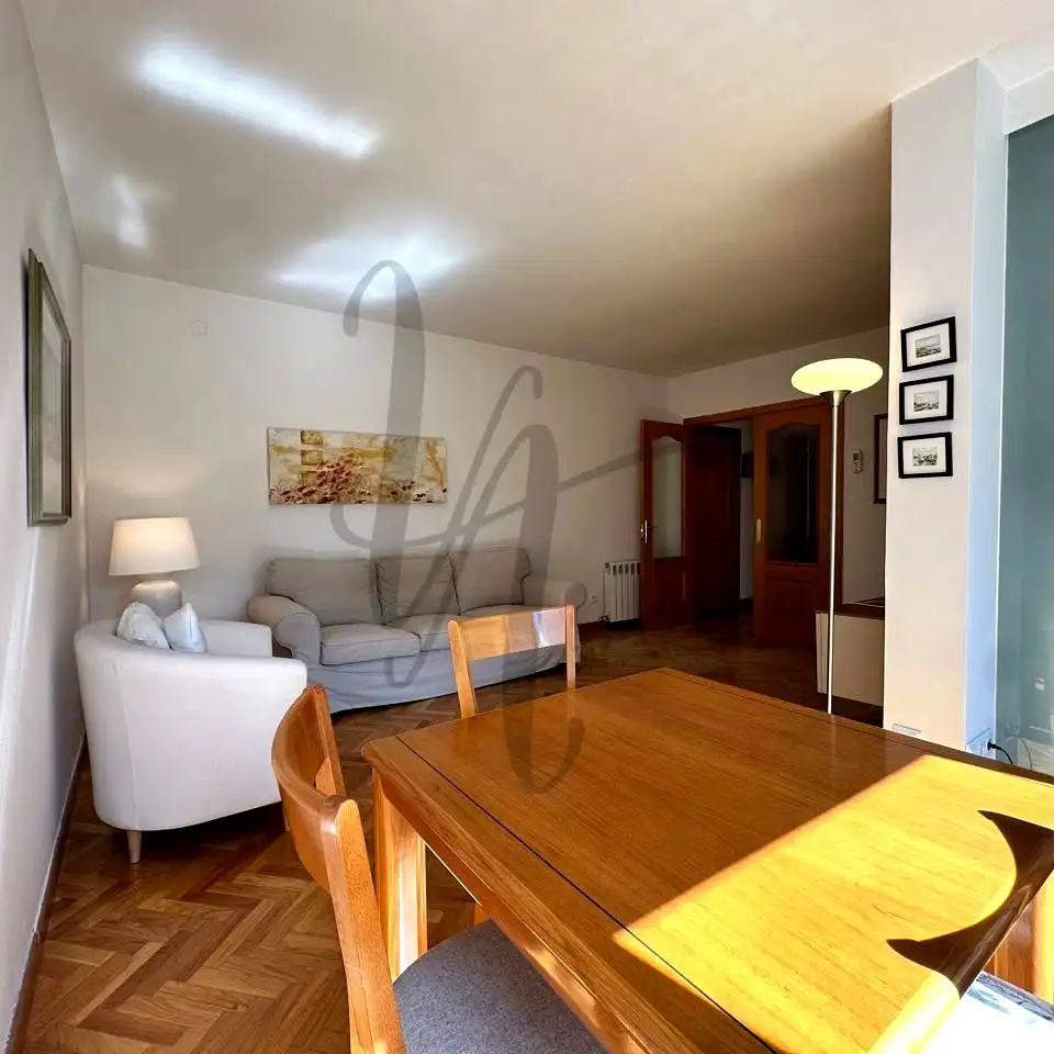 Living room of Flat for rent in  Madrid Capital  with Air Conditioner, Heating and Parquet flooring