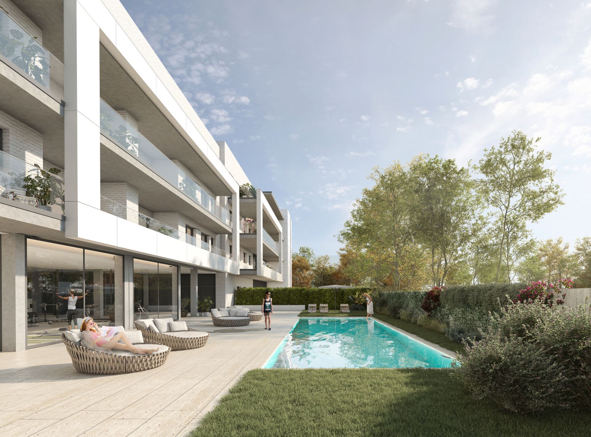 Swimming pool of Flat for sale in  Lleida Capital  with Air Conditioner, Heating and Private garden