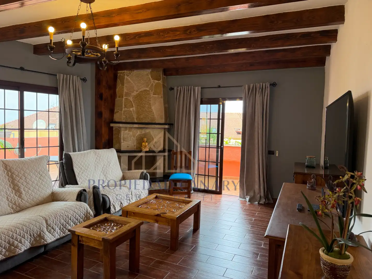 Living room of Flat for rent in Santa Úrsula  with Terrace, Furnished and Oven