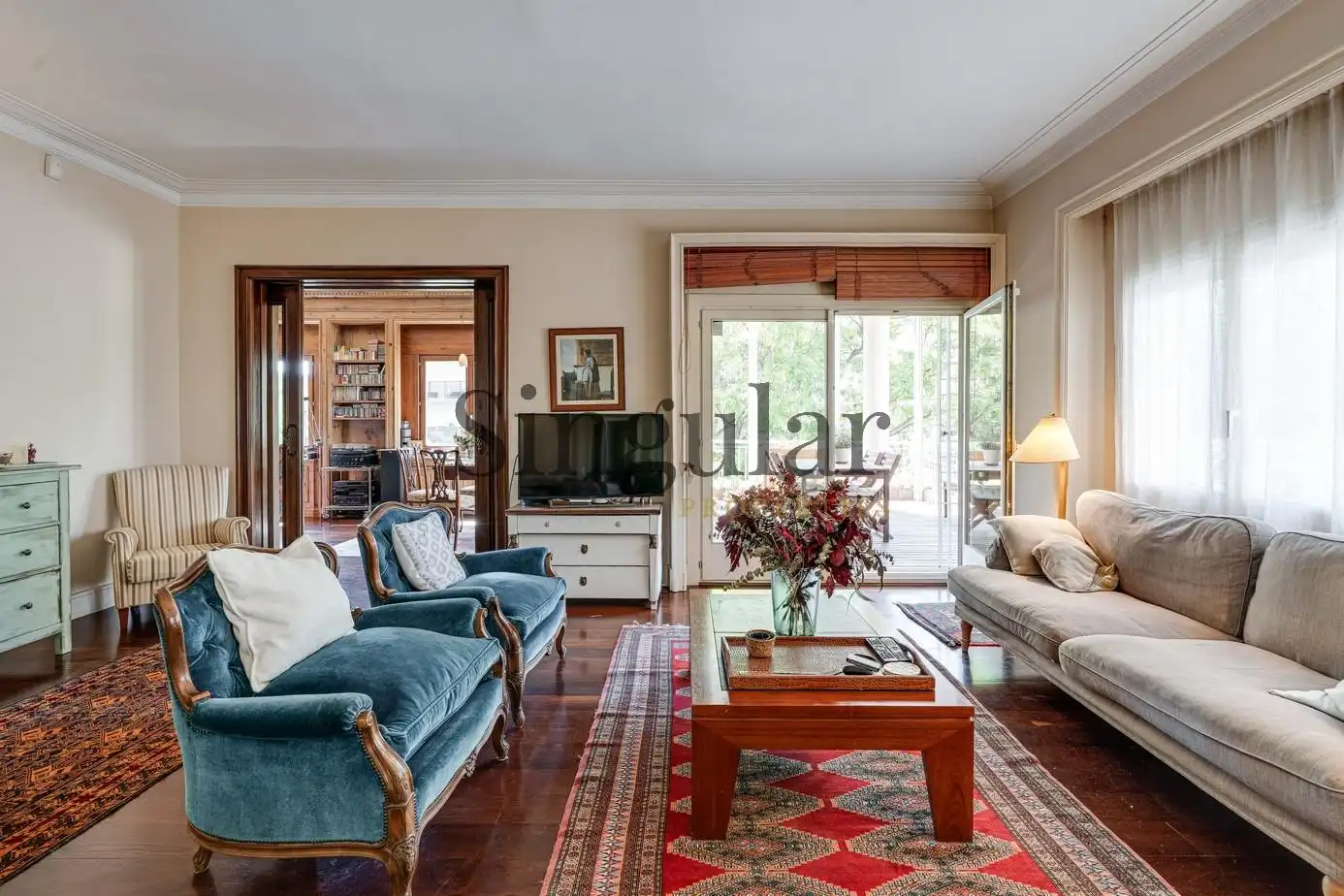 Sala d'estar de Pis en venda en Barcelona amb Aire condicionat, Calefacció i Jardí privat