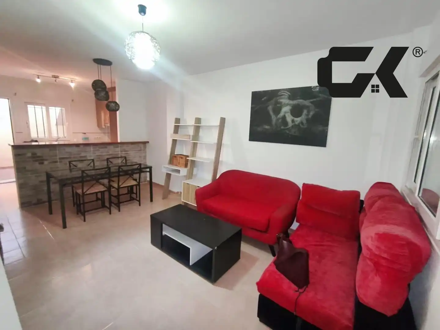 Sala d'estar de Casa adosada en venda en Mazarrón amb Aire condicionat, Jardí privat i Piscina comunitària