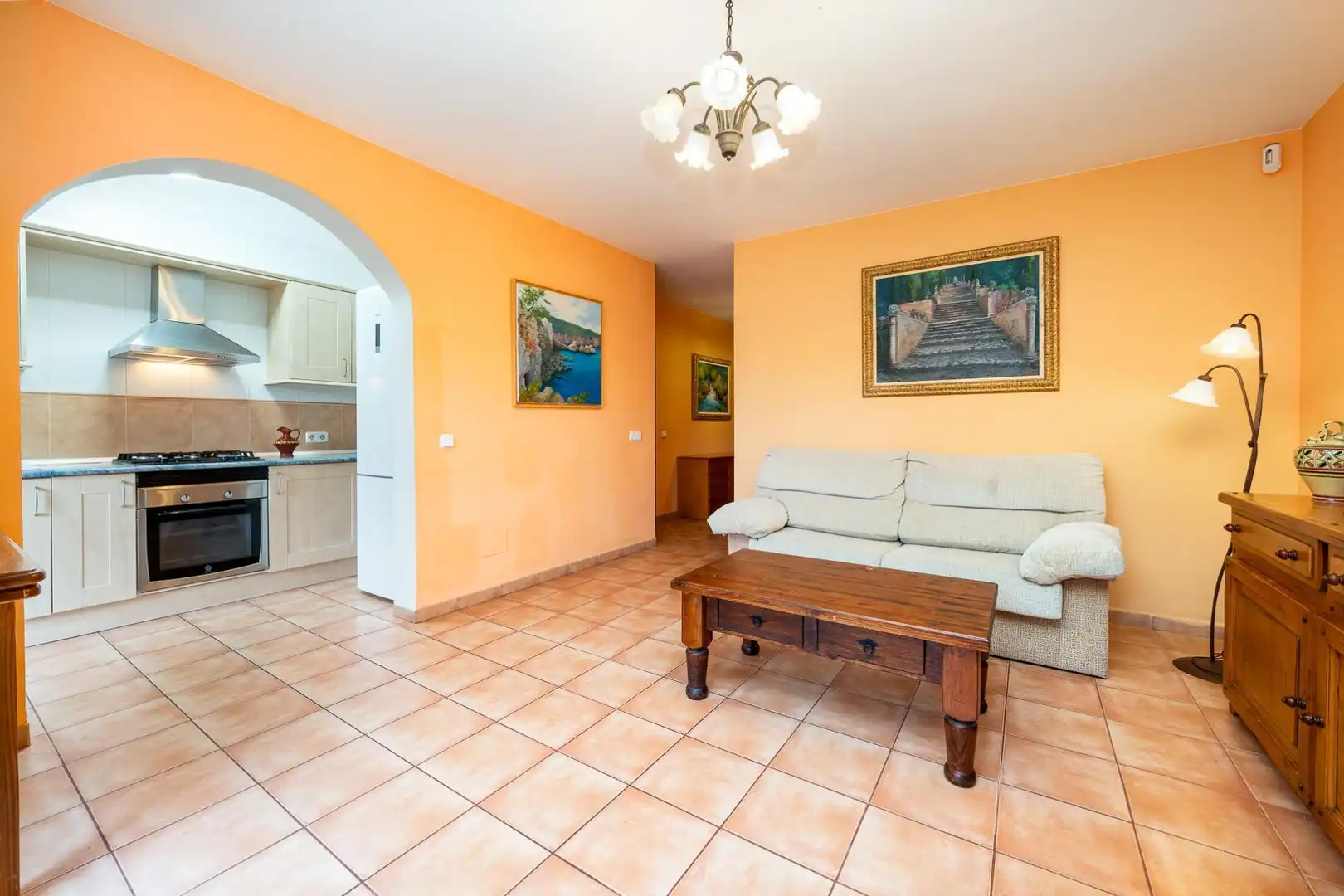 Sala de estar de Casa adosada en venta en Santanyí con Aire acondicionado, Terraza y Trastero