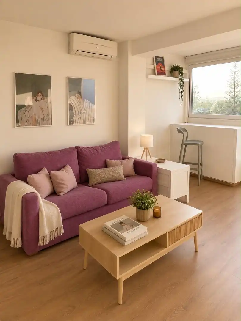 Sala d'estar de Estudi de lloguer en Marbella amb Aire condicionat i Moblat