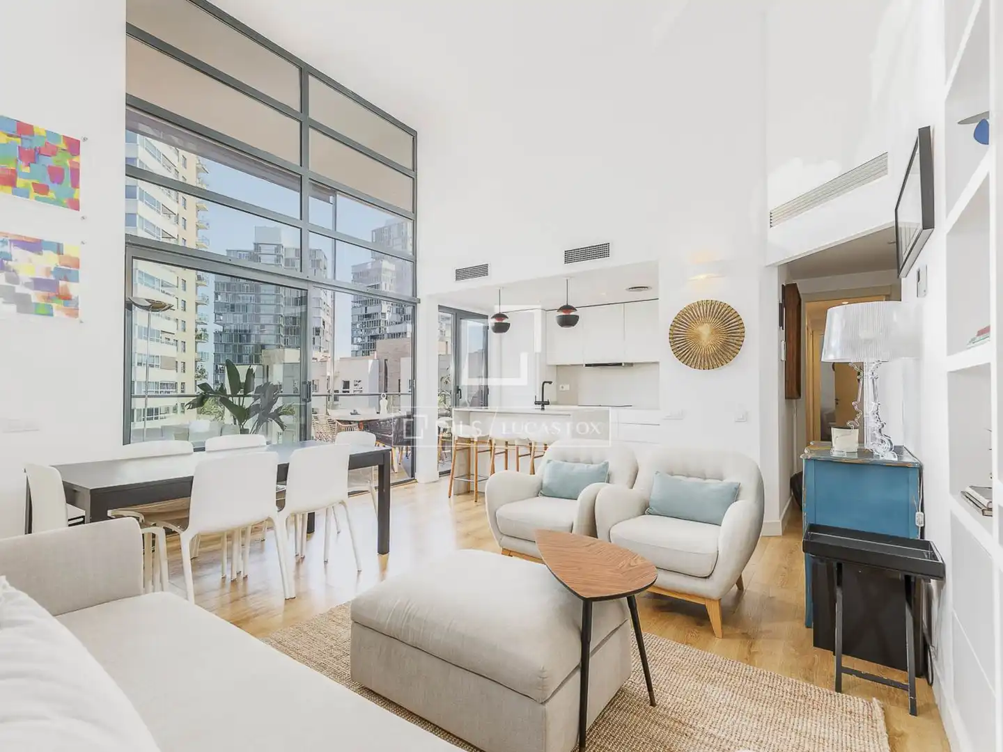 Living room of Flat for sale in Barcelona  with Air Conditioner, Private garden and Terrace