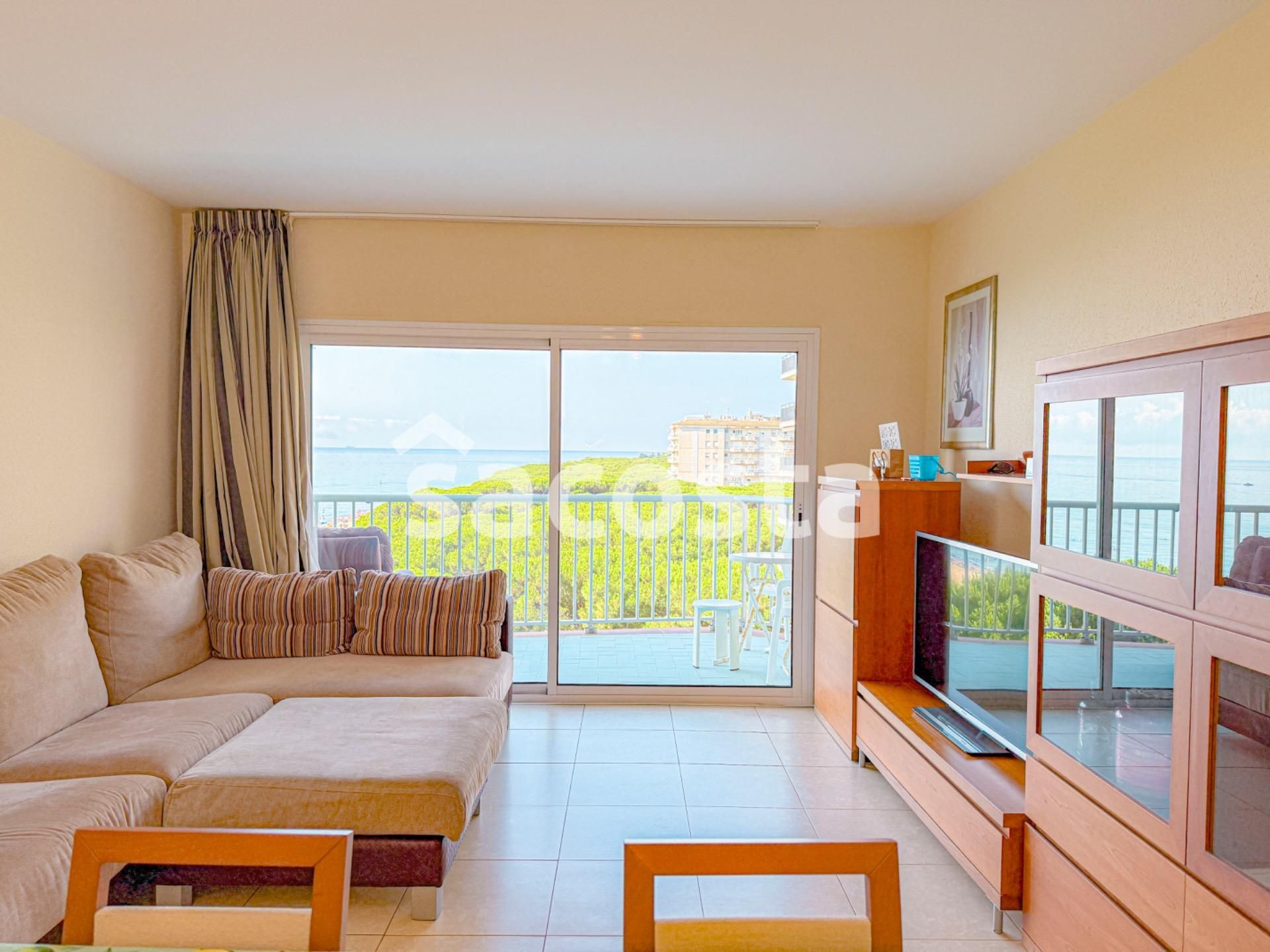 Sala d'estar de Pis en venda en Blanes amb Aire condicionat, Jardí privat i Terrassa