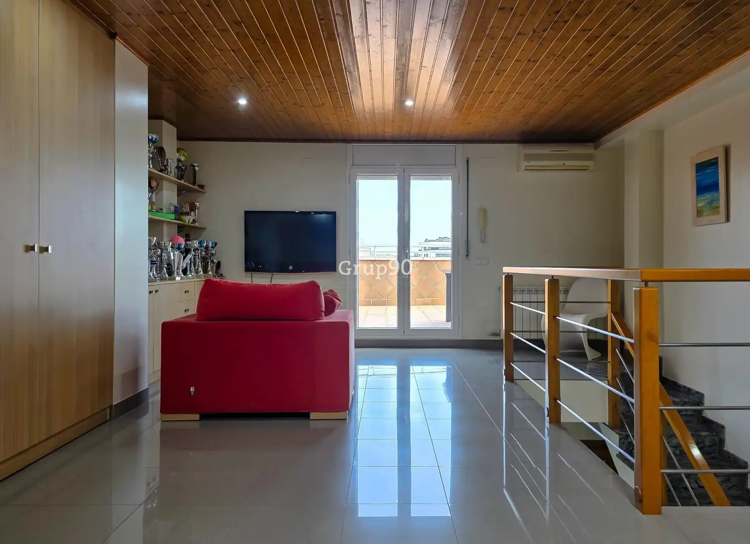 Sala d'estar de Àtic en venda en Lleida amb Aire condicionat, Calefacció i Terrassa