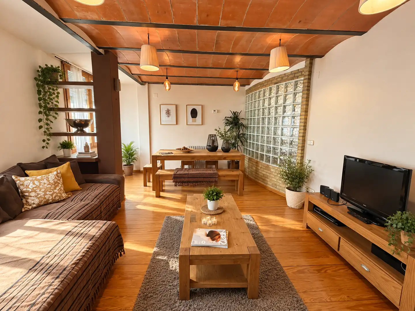 Wohnzimmer von Maisonette zum Verkauf in Zaragoza mit Heizung, Parkett und Terrasse