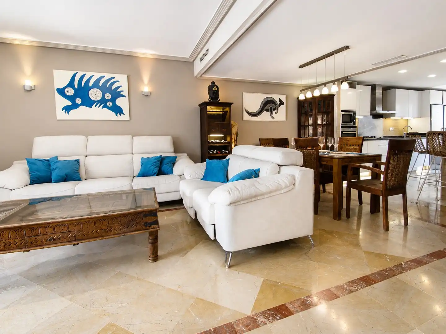 Living room of Houses for rent in Marbella  with Air Conditioner, Heating and Private garden