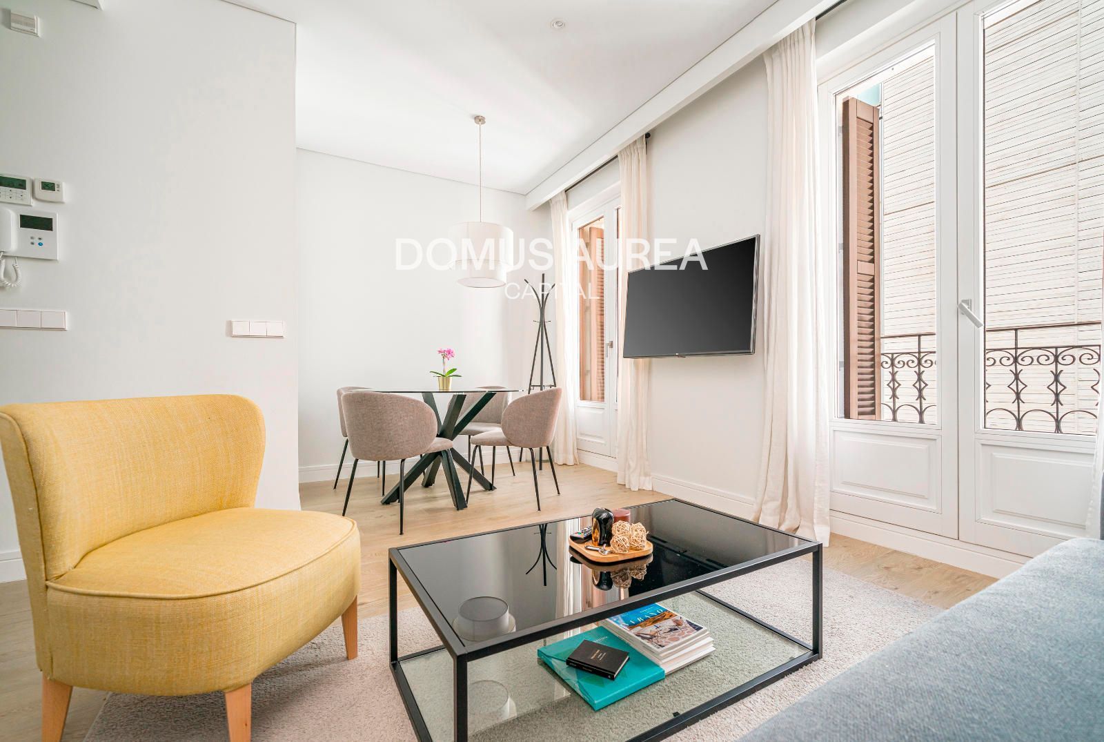 Living room of Flat to rent in  Madrid Capital  with Air Conditioner, Heating and Terrace