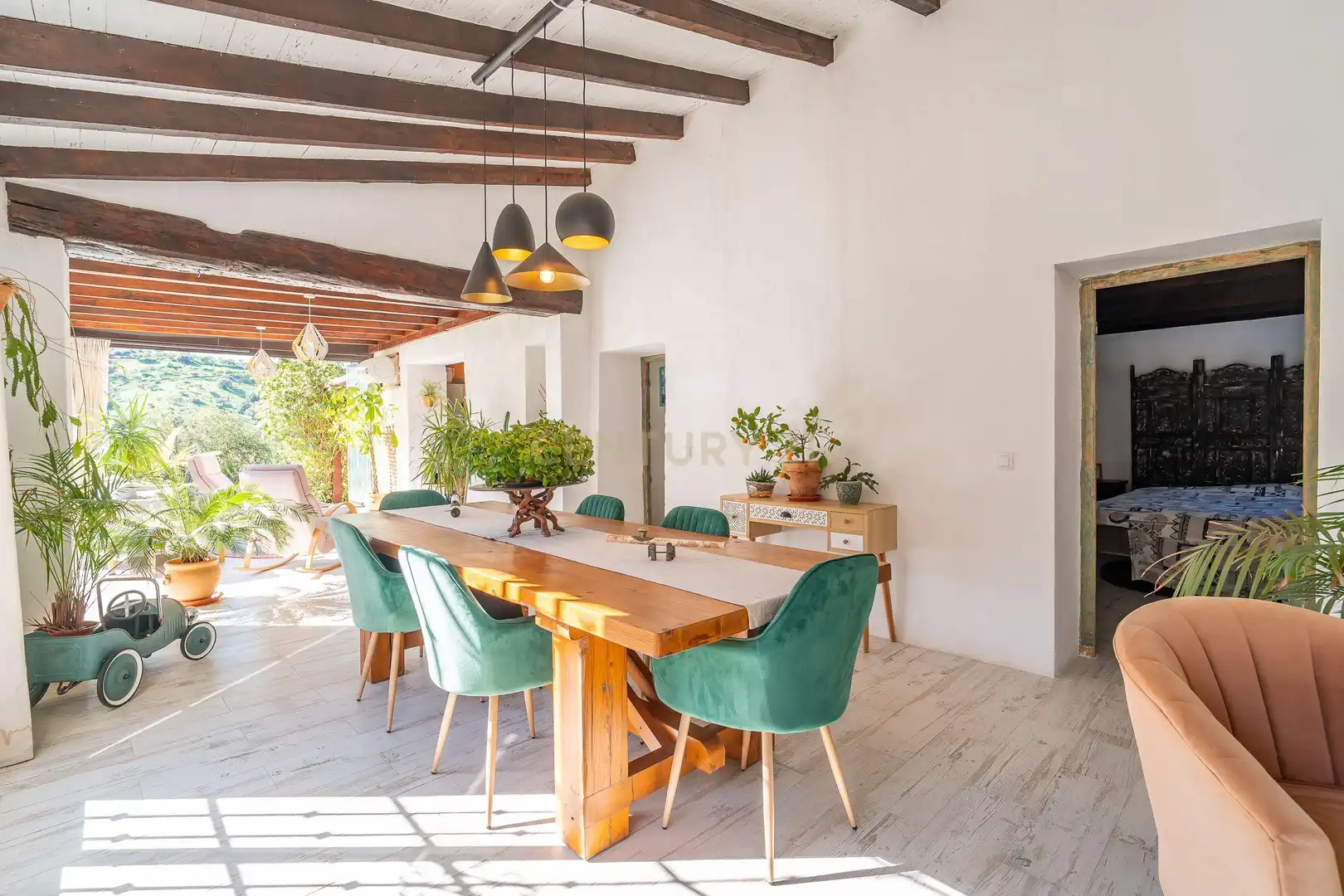 Menjador de Casa o xalet en venda en Málaga amb Aire condicionat, Jardí privat i Traster