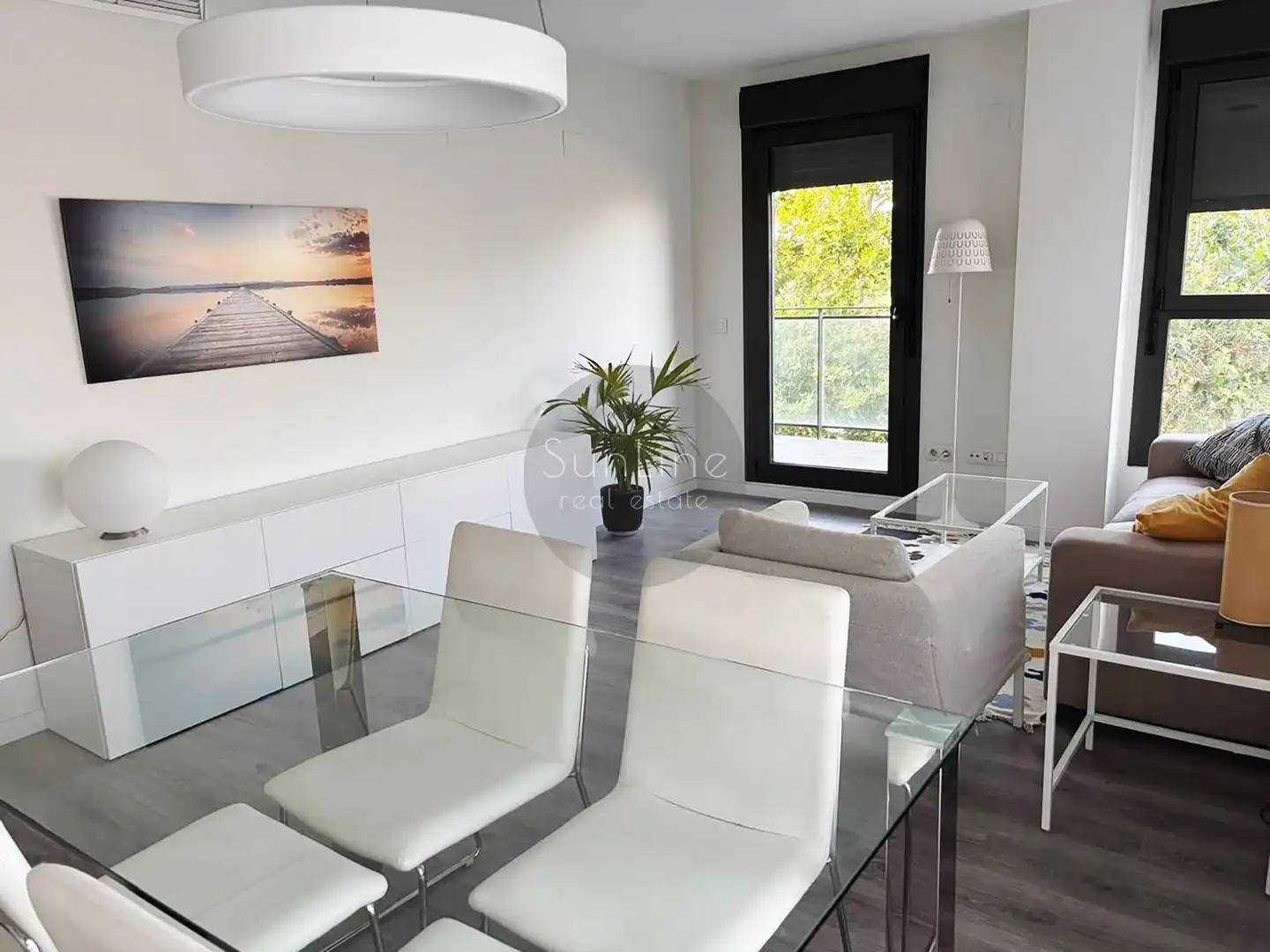 Living room of Flat for rent in Valencia  with Air Conditioner, Terrace and Furnished