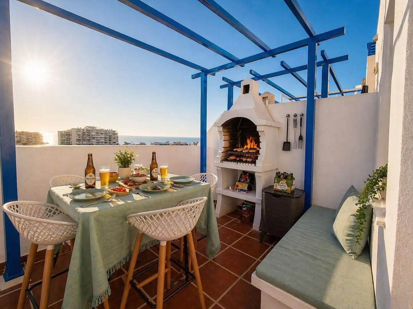Terrasse von Dachboden zum Verkauf in Benalmádena mit Klimaanlage, Heizung und Terrasse