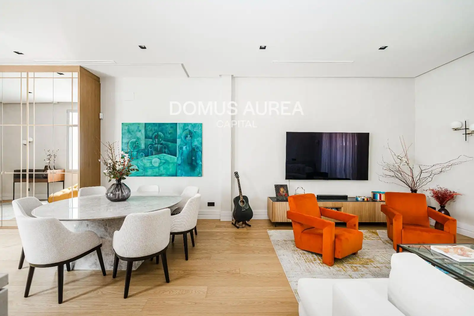 Living room of Flat for rent in Madrid  with Air Conditioner, Storage room and Furnished