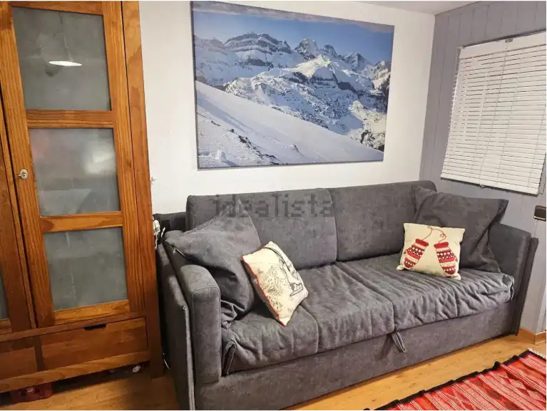 Sala d'estar de Estudi en venda en Aisa amb Calefacció, Parquet i Moblat
