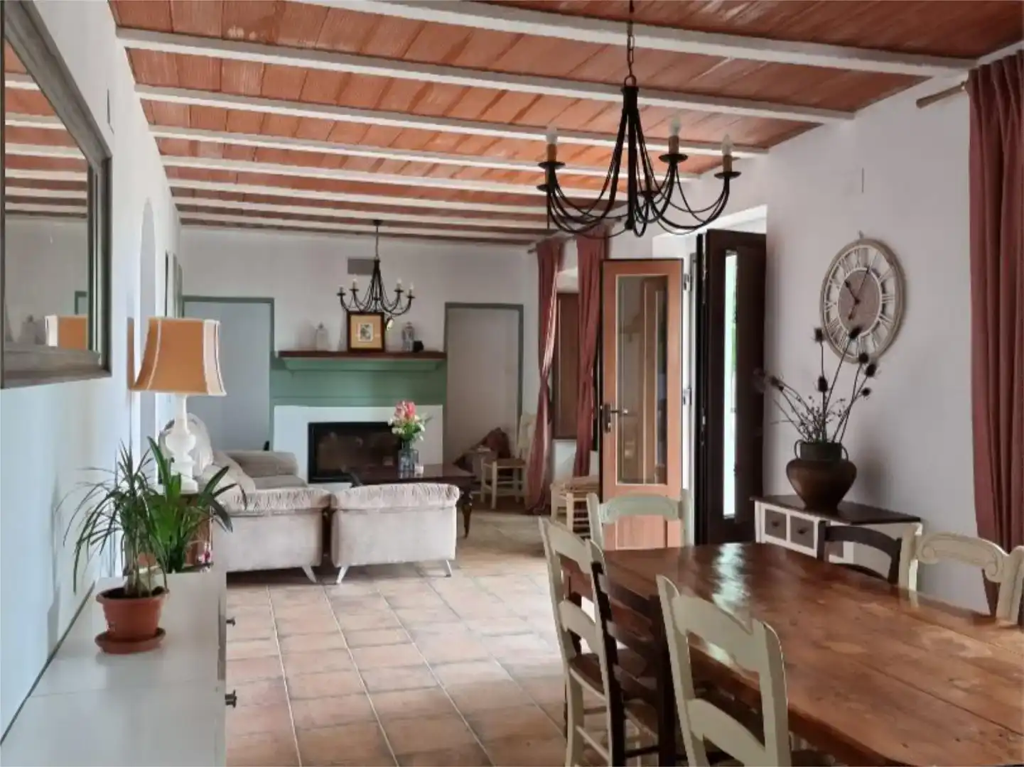 Wohnzimmer von Country house zur Miete in Cortegana mit Privatgarten, Schwimmbad und Möbliert