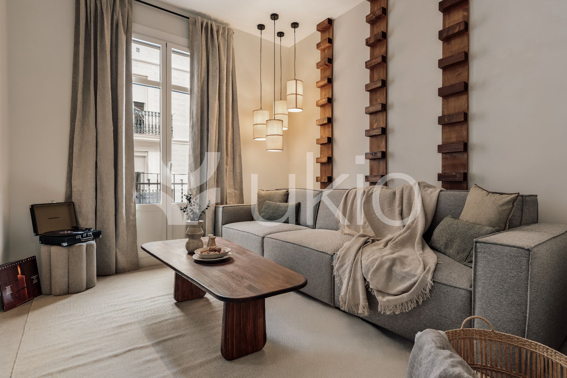 Sala d'estar de Apartament de lloguer en  Barcelona Capital amb Aire condicionat, Calefacció i Moblat