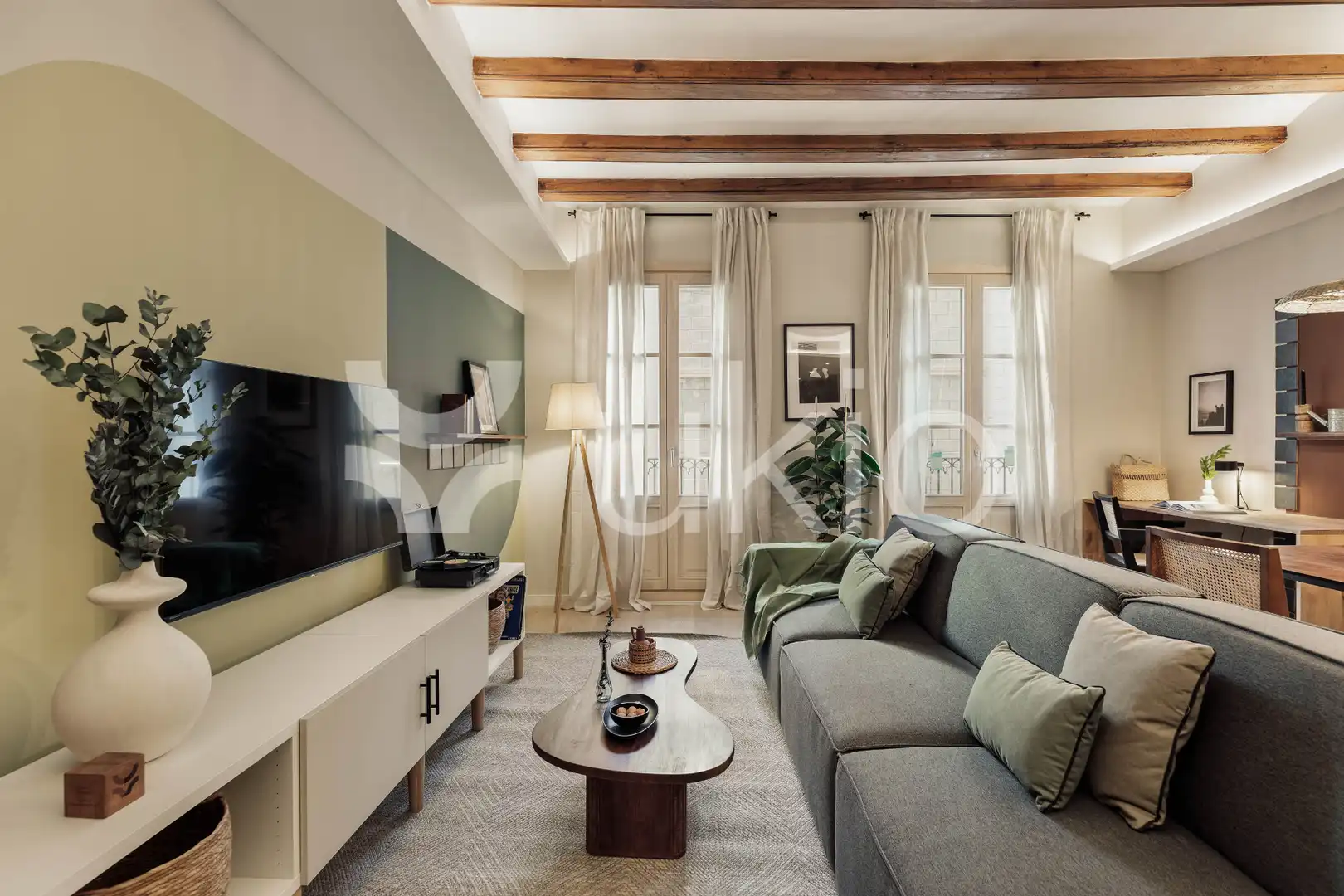 Sala d'estar de Apartament de lloguer en Barcelona amb Aire condicionat, Calefacció i Moblat