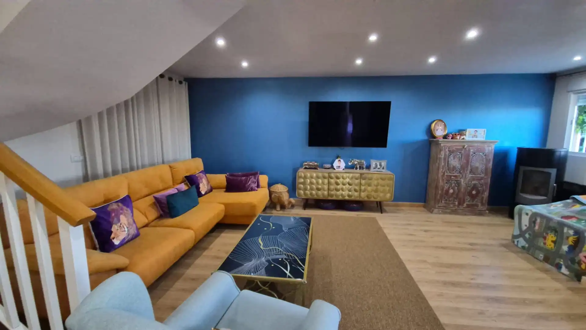 Sala d'estar de Casa adosada en venda en Murcia amb Aire condicionat, Jardí privat i Terrassa