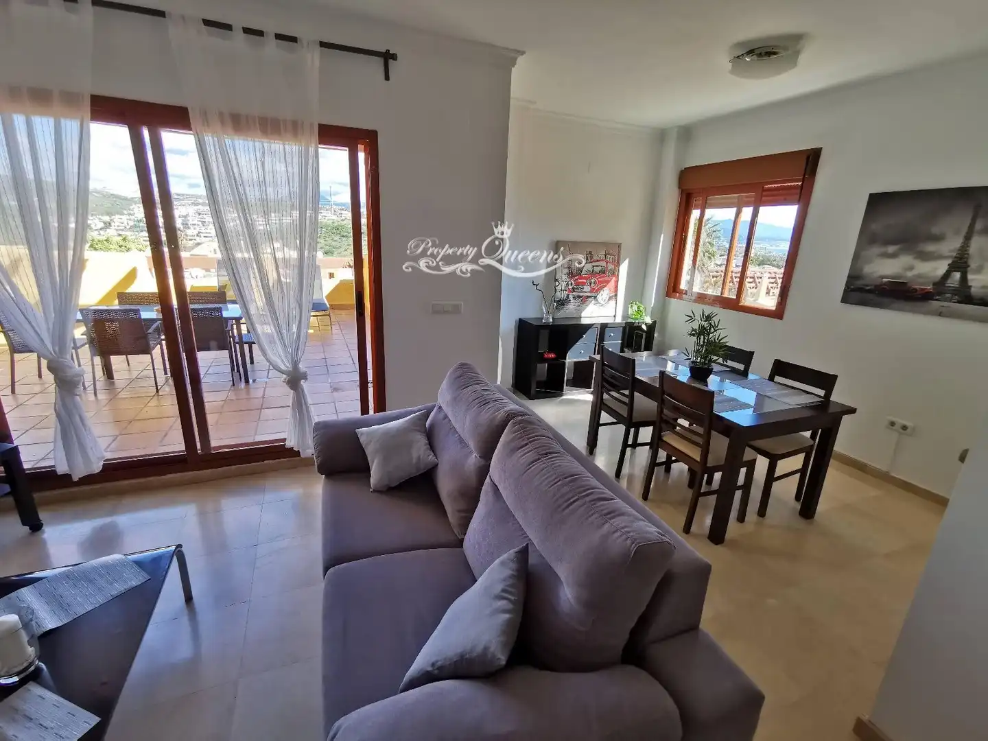 Sala de estar de Piso de alquiler en Población de Arroyo con Aire acondicionado, Terraza y Piscina