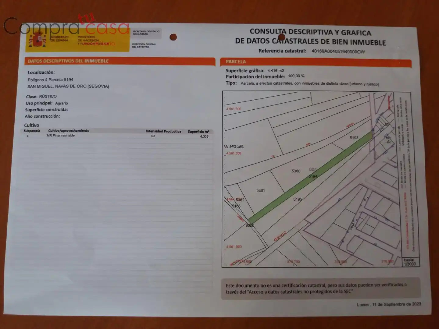 Terreno residencial en venta en Navas de Oro, imagen 2