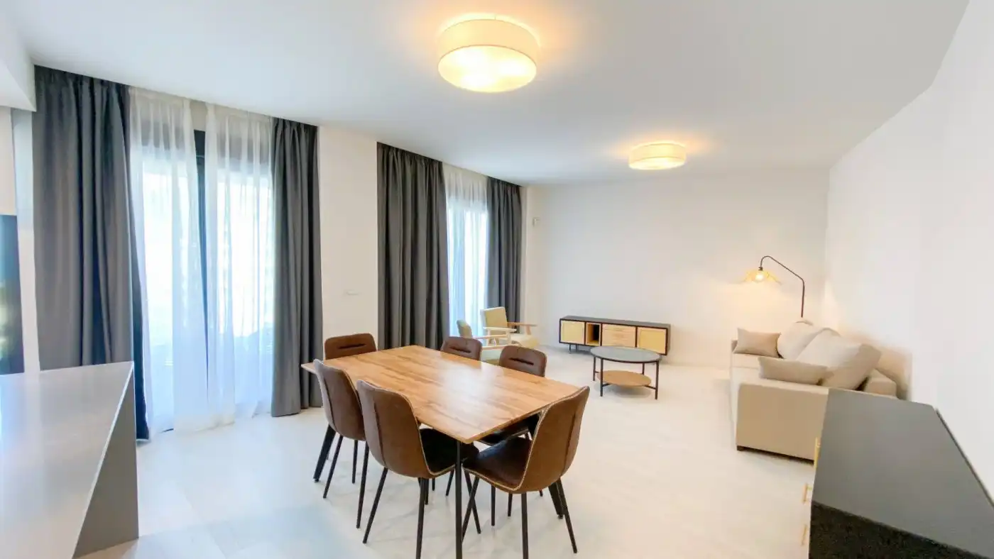 Wohnzimmer von Wohnung zur Miete in Málaga mit Klimaanlage, Heizung und Privatgarten