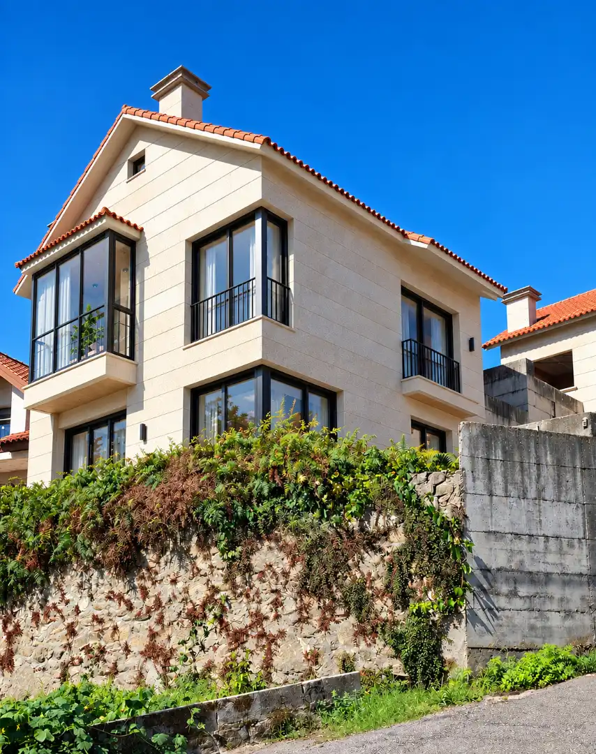 Vista exterior de Casa adosada en venta en Moaña, Pontevedra