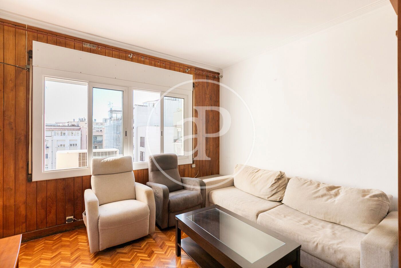 Sala d'estar de Pis en venda en  Barcelona Capital amb Aire condicionat i Calefacció