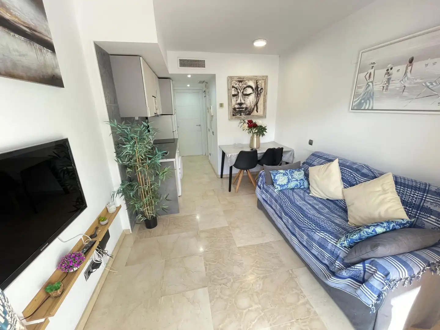 Sala de estar de Apartamento en venta en Benalmádena con Aire acondicionado, Calefacción y Terraza