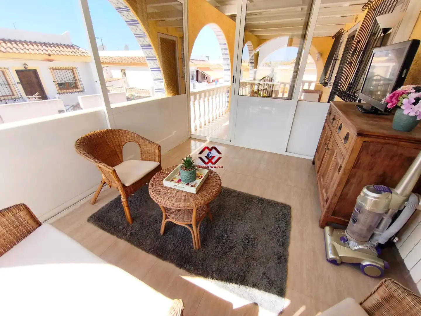 Terrassa de Casa adosada en venda en Mazarrón amb Aire condicionat, Calefacció i Jardí privat
