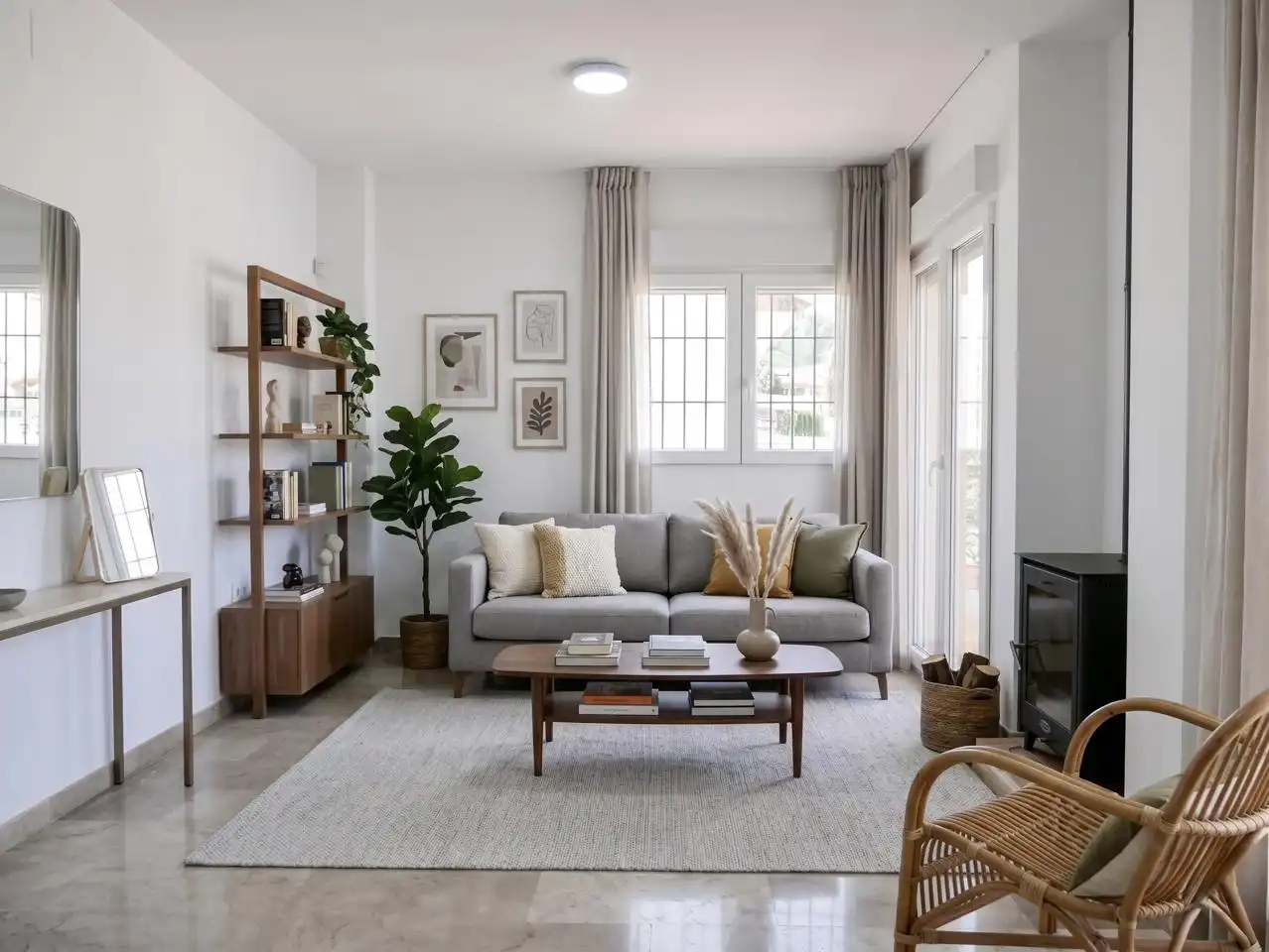 Sala de estar de Casa adosada en venta en El Ronquillo con Jardín privado, Terraza y Piscina