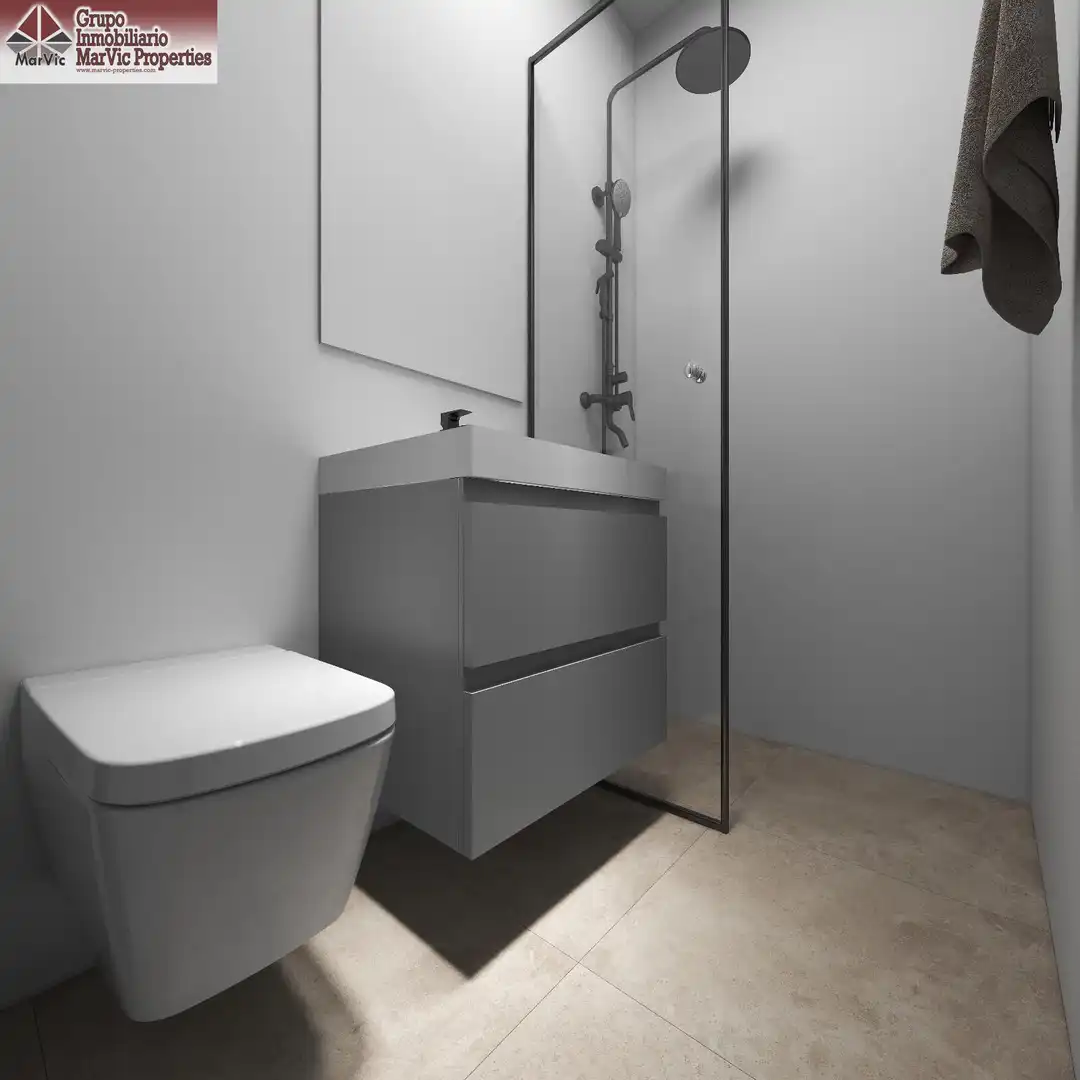 Baño de Apartamento en venta en Villajoyosa / La Vila Joiosa con Aire acondicionado, Terraza y Amueblado