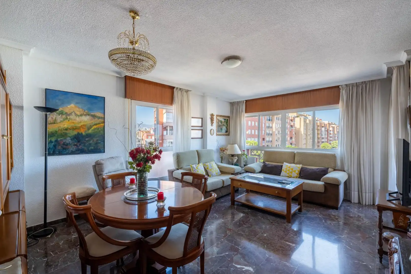 Living room of Flat for sale in Almería  with Air Conditioner, Storage room and Balcony