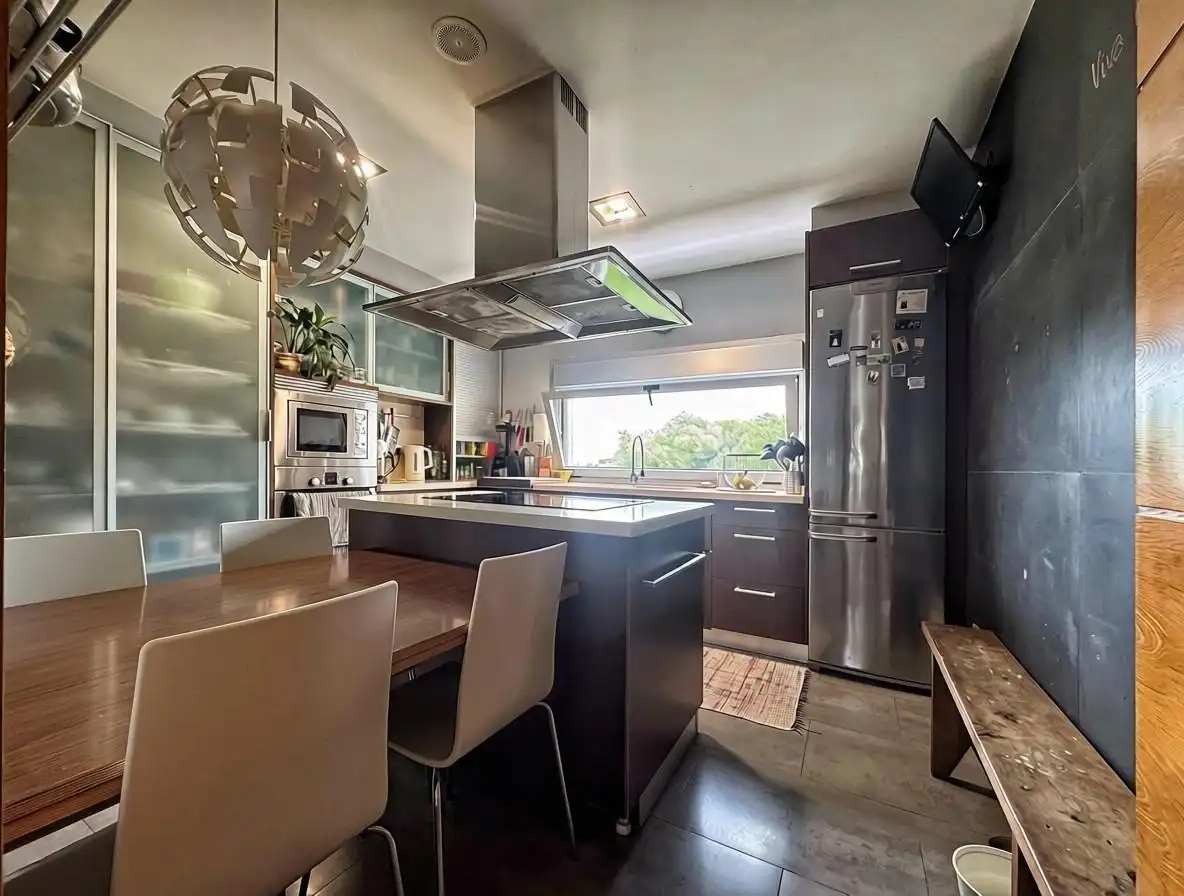 Kitchen of Flat for sale in O Grove    with Heating, Terrace and Furnished