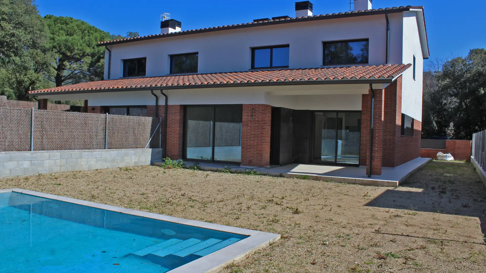 Piscina de Casa adosada en venta en Sant Esteve de Palautordera con Calefacción, Terraza y Horno