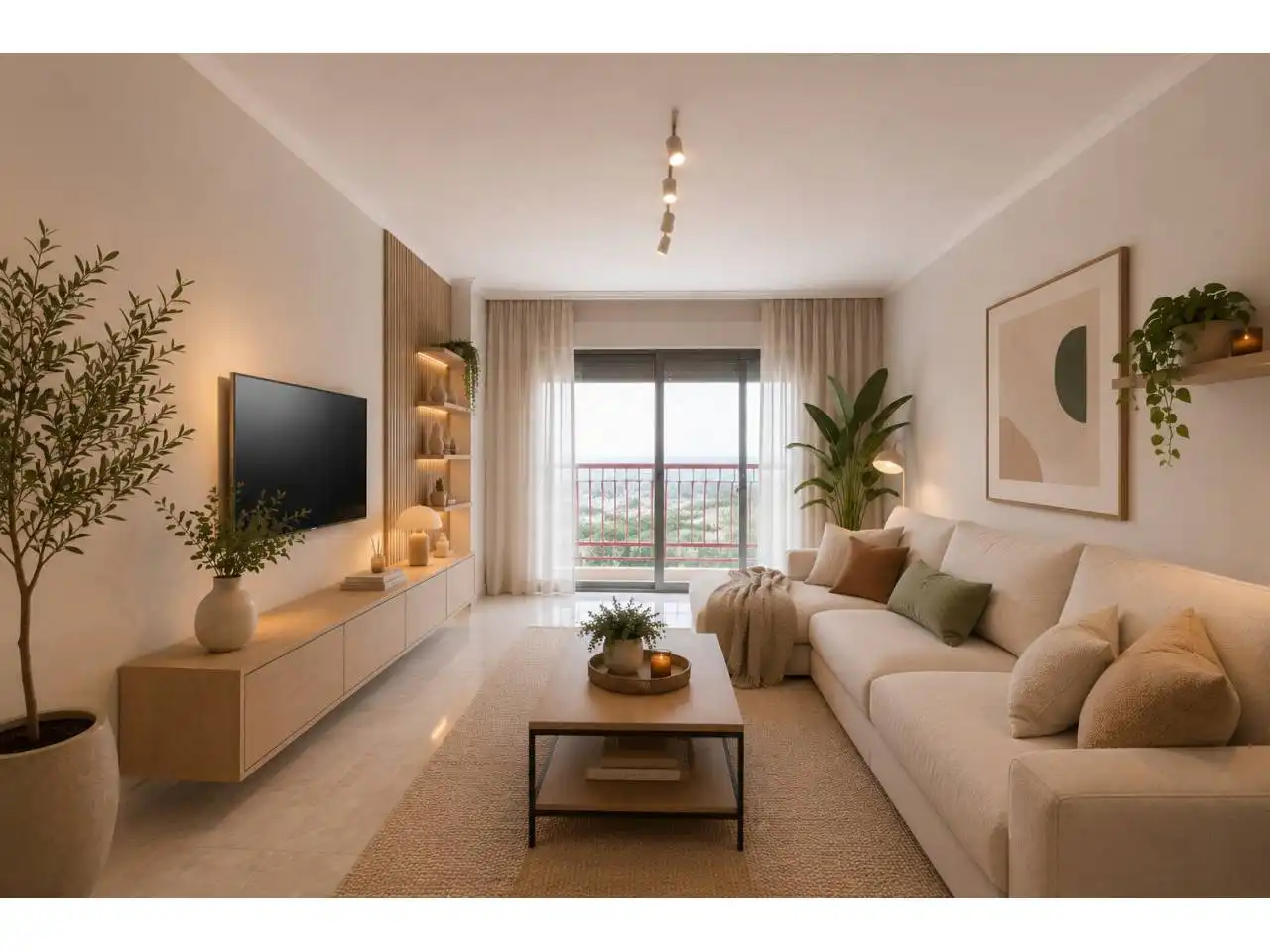 Living room of Flat for sale in L'Hospitalet de Llobregat  with Furnished and Balcony