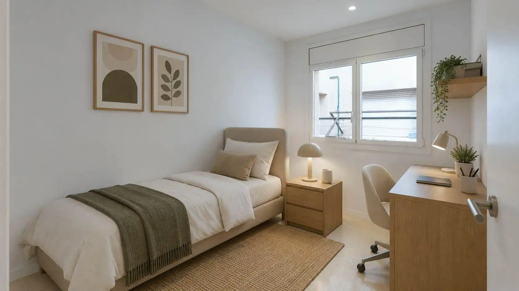 Schlafzimmer von Wohnung zum Verkauf in Barcelona mit Klimaanlage, Heizung und Terrasse