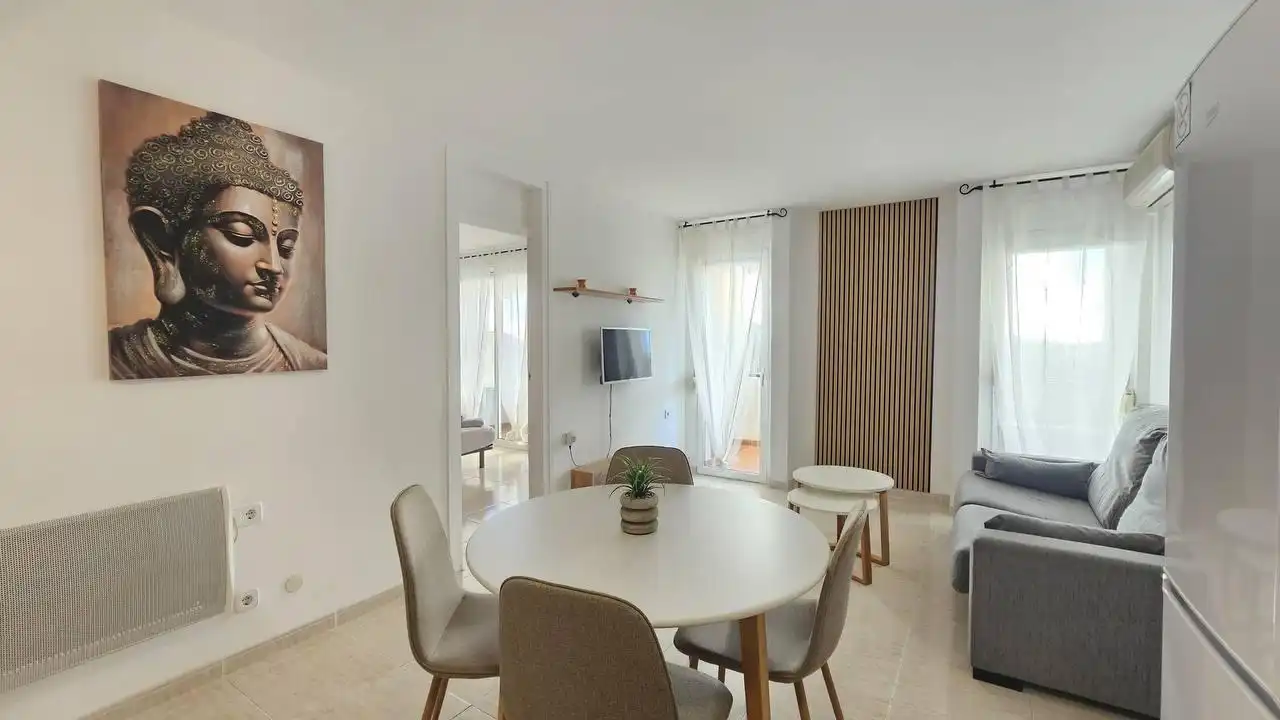 Sala de estar de Planta baja de alquiler en Roses con Aire acondicionado, Terraza y Amueblado