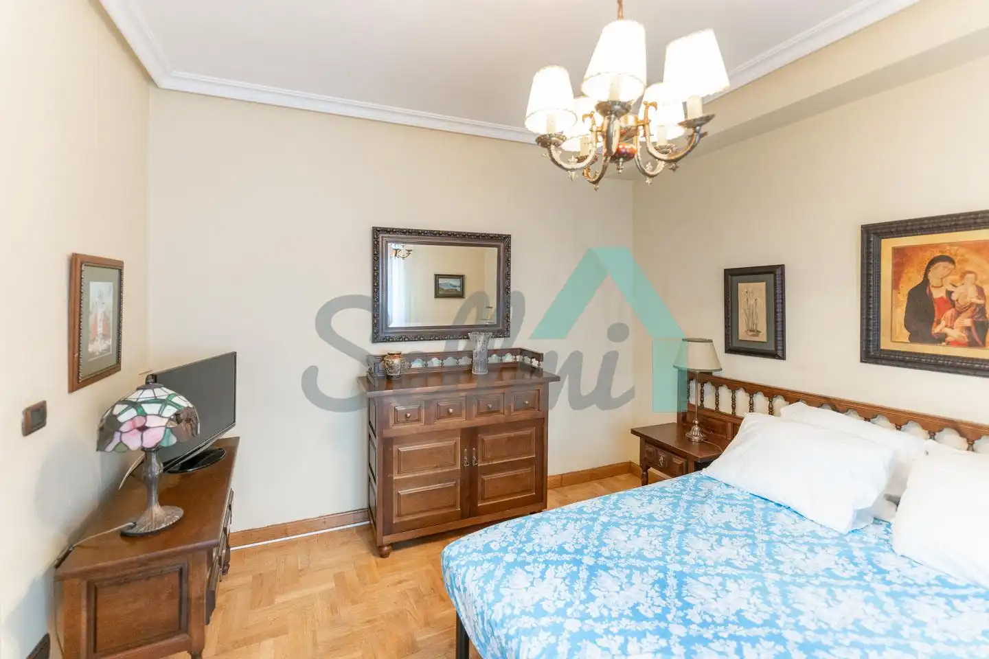 Schlafzimmer von Wohnung zur Miete in Gijón  mit Heizung, Parkett und Terrasse