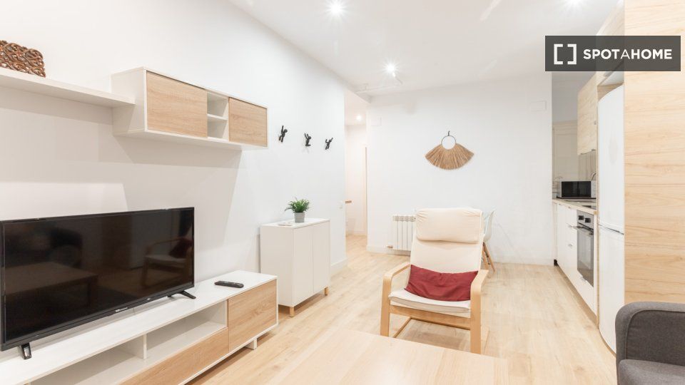 Sala d'estar de Pis de lloguer en  Barcelona Capital amb Aire condicionat, Calefacció i Moblat