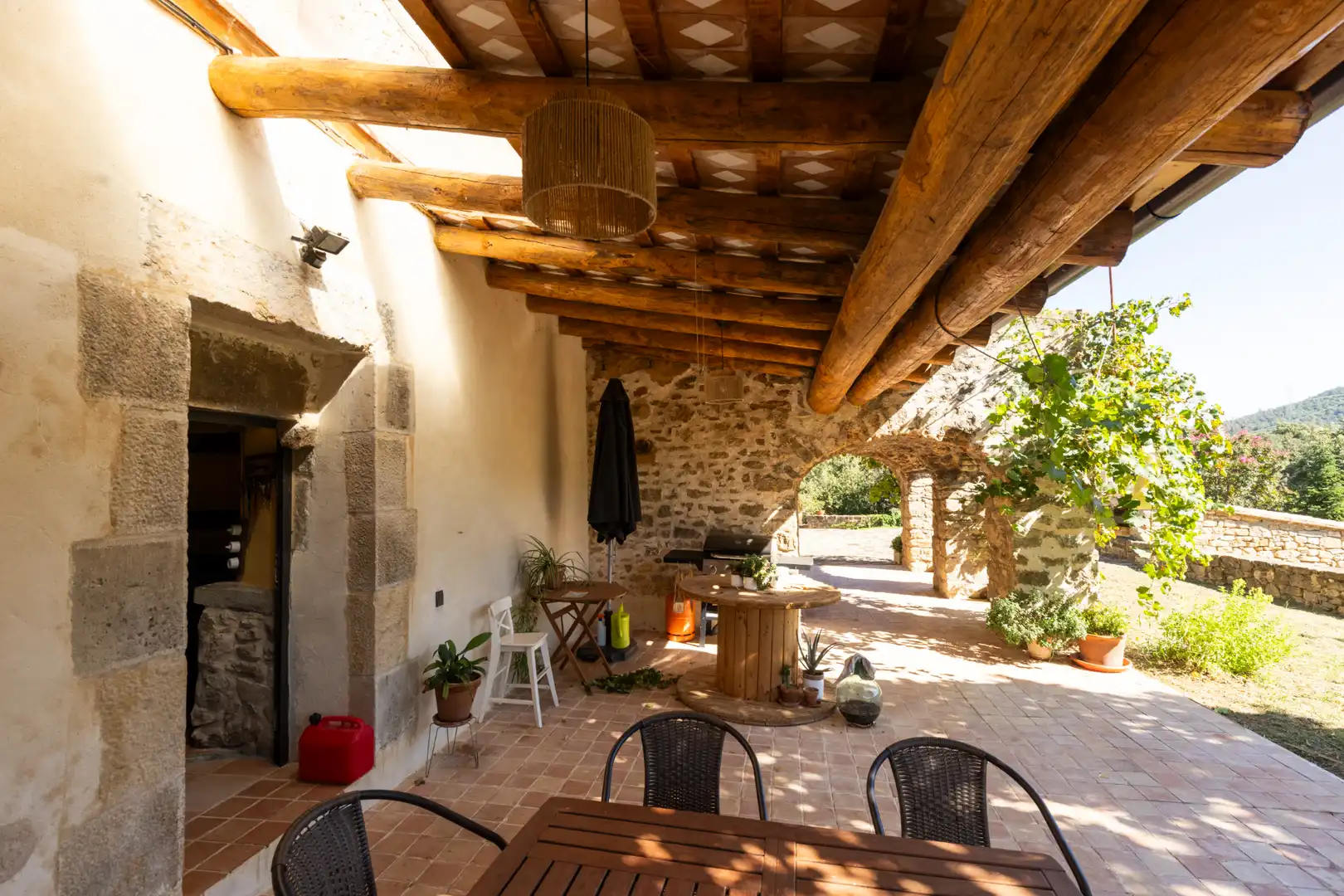 Terrasse von Country house zum Verkauf in Sant Martí de Llémena mit Klimaanlage, Heizung und Privatgarten