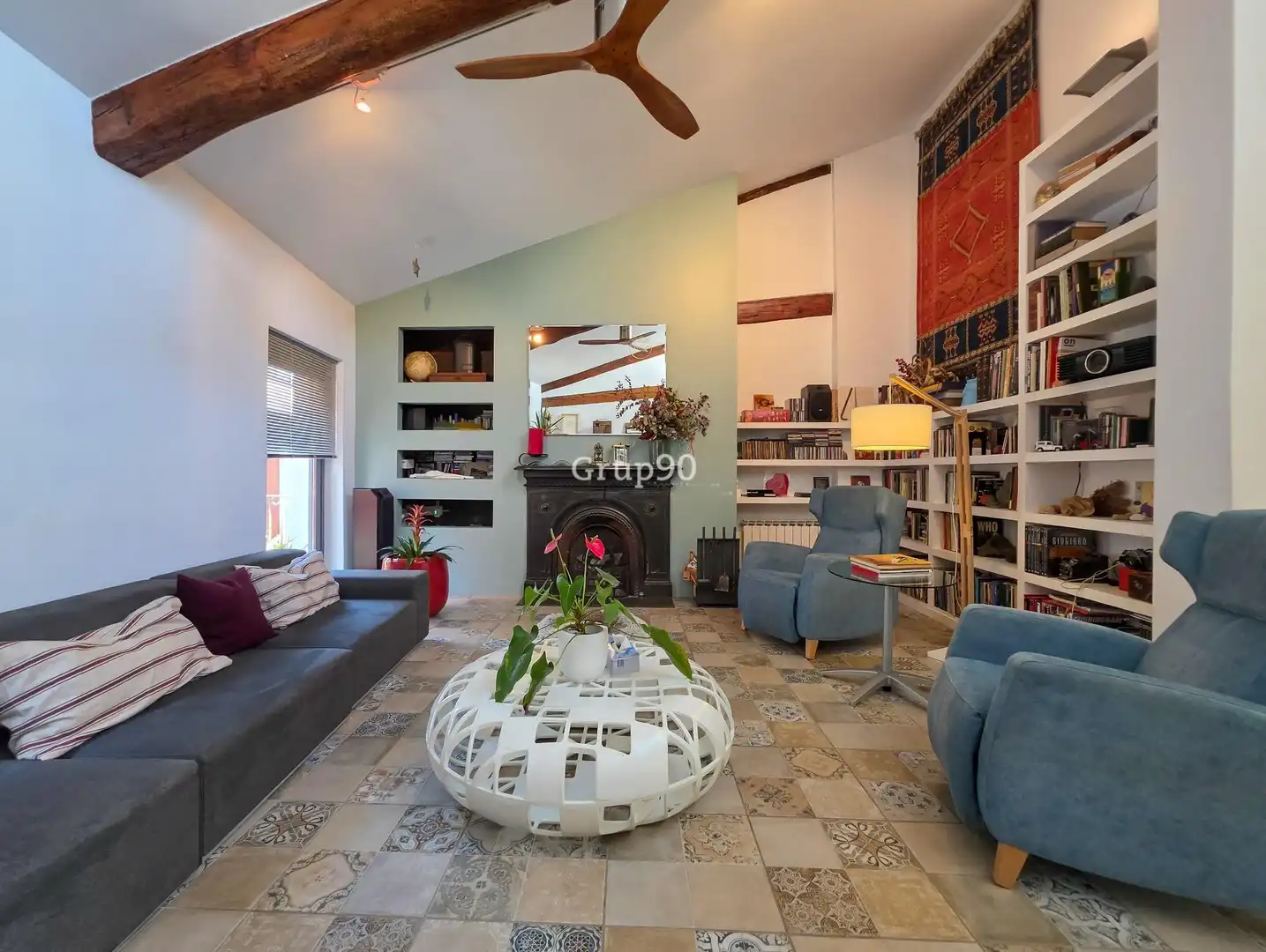 Sala de estar de Casa adosada en venta en Lleida con Aire acondicionado y Calefacción