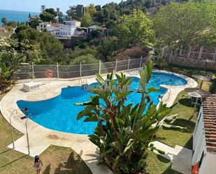 Swimming pool of Single-family semi-detached for sale in Málaga Capital  with Terrace, Storage room and Community pool