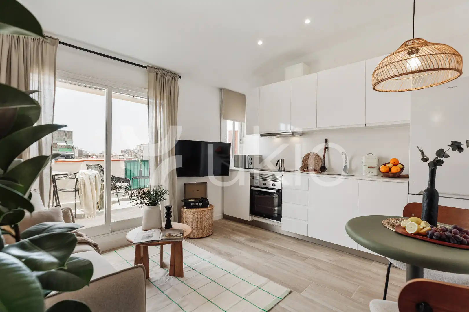 Wohnzimmer von Wohnungen zur Miete in Barcelona mit Klimaanlage, Heizung und Terrasse