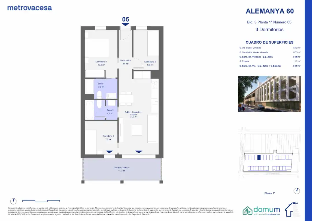 Piso con terraza en venta en Alemanya 60, imagen 2